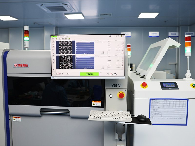 A Yamaha YSi-V optical inspection system checking LED work light circuit boards